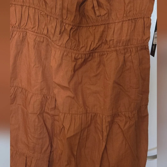 Puff Sleeve Knot Front Ruffle Hem Dress - Picture 3 of 7